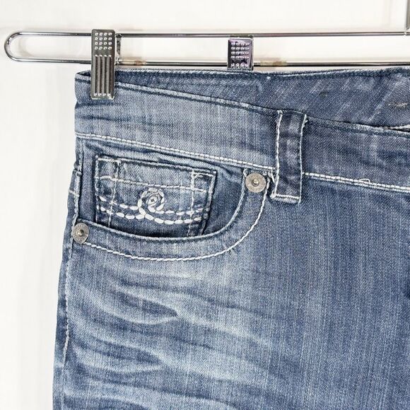 Seven7 Size 12 Jeans Boot Cut Flare‎ Mid Rise Blue Denim Womens Pants 449 - Picture 5 of 14